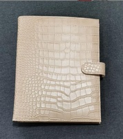 Protège-cahier A5 en cuir PU texturé crocodile à 6 anneaux avec plusieurs porte-cartes