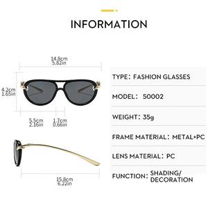 Occhiali da Sole Donna alla <span class=keywords><strong>Moda</strong></span> con Doppio Ponte Annodato per l'Estate Protezione UV400 Lenti AC per Esterni - Product Image 6