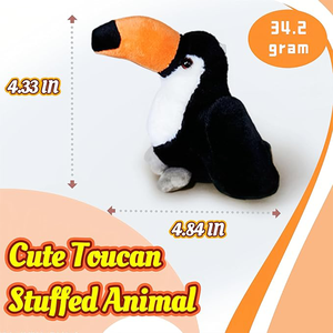 Juguete de peluche de tucán personalizado Yingii con boca grande, ligero, Mini pájaro de peluche negro, juguete de peluche para decoración de mochila - Product Image 2