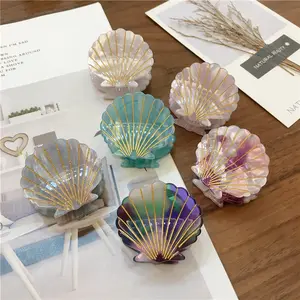 4.1 cm Newest Designer Hair Accessories Middle Size Shell Grab Clip Sweet Acetate Hair Claw Clips For Women
