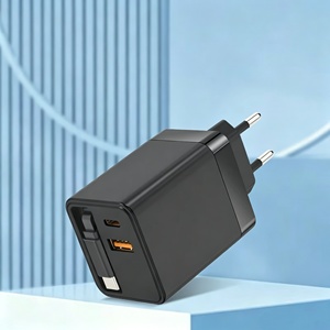 Multi function charger GaN AC Wall Mounted Travel Charger with <b>USB</b> A <b>USB</b> C PD ports and EU US US UK <b>plugs</b> 40W 65W - Product Image 6
