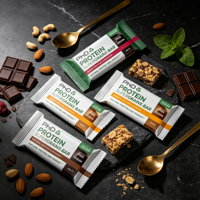 Sachet personnalisé imprimé avec surface mate, scellé au dos, doublé d'aluminium, pour barres chocolatées, barres énergétiques, barres protéinées, et snacks