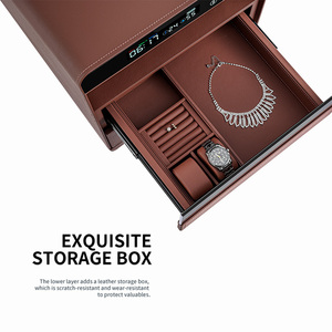 Tùy chỉnh thông minh 2 ngăn kéo da lưu trữ tủ vân tay xem Winder cho an toàn hộp được xây dựng trong mật khẩu - Product Image 6