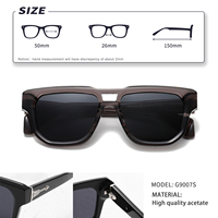 Lunettes de soleil de luxe à double pont UV400 unisexe, personnalisables avec logo de marque, fabriquées à Guangdong