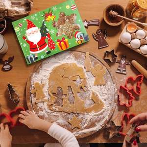 Cajas de Regalo Navideñas Transparentes con Diseño de Muñeco de Nieve, Papá Noel, Alce y Pan de Jengibre para Fiestas Navideñas - Product Image 6