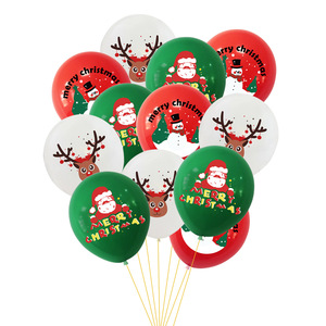 Ensemble de décorations de Noël et d'anniversaire, accessoires de photomaton de Noël, ballons en latex rouge et vert Père Noël, fournitures de fête du Nouvel An - Product Image 3
