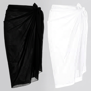 Paréo de plage pour femme Mystyle Fashions, couleur unie, léger, en polyester, décontracté, pour l'été - Product Image 1