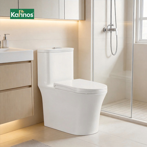 ชุดสุขภัณฑ์แบบตั้งพื้นหรูหรา เซรามิกคุณภาพสูง พร้อมฝารองนั่งแบบปิดนุ่มนวล สำหรับการปรับปรุงบ้าน - Product Image 1