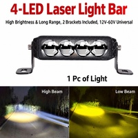 Projecteur auxiliaire de calandre avant, blanc ambre, 4 LED, universel, compatible avec voiture, SUV, tout-terrain (module de câble de télécommande 1 à 2)