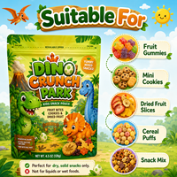 Sachets d'emballage Doypack personnalisés colorés de qualité alimentaire refermables avec fermeture éclair pour bonbons, biscuits, fruits secs, collations pour enfants, pochettes verticales