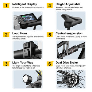 Aairsk厂家直销36V 13Ah电动自行车26 ”电动自行车自行车Shimano 21速双悬挂电动城市自行车 - Product Image 5