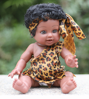 Nouveau à venir 35cm vinyle réaliste vitiligo habiller poupée de mode à la main chasse vêtements Afro poupée africaine pour enfants fille garçons