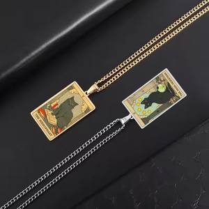 จี้ไพ่ทาโรต์การ์ดสร้อยคอ<span class=keywords><strong>มา</strong></span>ยากลแมวไพ่ทาโรต์เครื่องประดับความมั่งคั่งเครื่องรางไพ่ทาโรต์คลาสสิกเครื่องประดับการทำนายของชาวอาร์คานา - Product Image 5