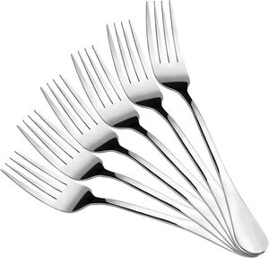 Bạc thép không gỉ ngã ba đặt 8-inch Pasta nhà hàng Bộ đồ ăn vật liệu kim loại trong kho - Product Image 1