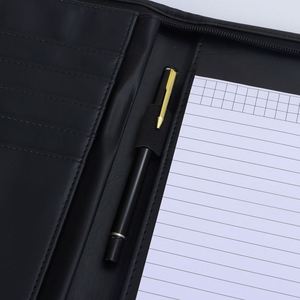 Promotion Custom Logo Business A4 Multifunctional PU Leather Zippered Office <b>File</b> <b>Folder</b> Portfolio - Product Image 2