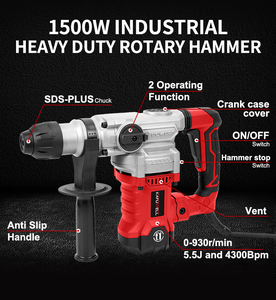 مطرقة هدم كهربائية محمولة KAFUWELL PA5355A بقوة 1500 واط مع مقبس سداسي 42 مم - Product Image 3