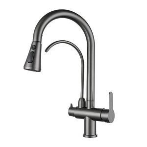 Robinet de cuisine extractible en acier inoxydable 304, 35 mm, double sortie, eau chaude et froide, robinet d'évier pour eau purifiée - Product Image 2