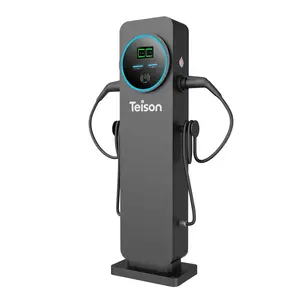 Teison Dual 22kw Floor Stand Commerical Ev Charger Electric Car Ocpp Charging Pile