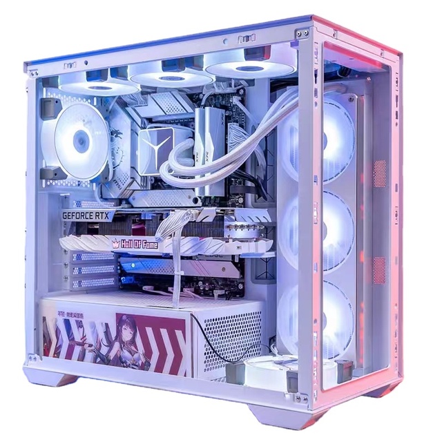 Desktop PC Computer ATX Case Graphic Cards Case Frame Server Complete Set With LED Light and RGB Fan for Computer Cases & Towers