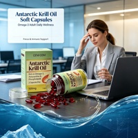 Huile de Krill Antarktique en Capsules Molles Oméga 3 en Gros pour Améliorer l'Immunité des Employés de Bureau/Étudiants/Personnes Âgées OEM ISO22000