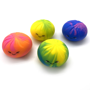 Hot Sale Dumpling Squishy Stress Ball Novelty Tie-dye Colorful Squeeze Dumpling with Steamer <b>Box</b> Fidget Sensory Toys - Product Image 4