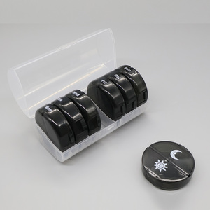 Organizzatore Portatile per Pillole 7 Giorni, Scatola Rotonda Nera in PP con Scomparti, Confezione Ecologica per Medicinali, Uso Settimanale - Product Image 3