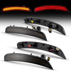 Nouveaux feux de position latéraux à LED avec lentilles fumées rouge et jaune, kit d'éclairage de pare-chocs avant/arrière pour Fiat 500/500C Abarth 2012-2017 - Product Image 2