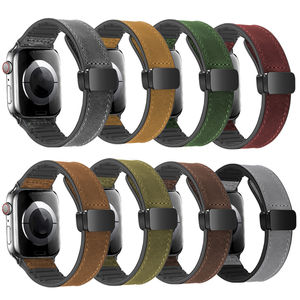 <span class=keywords><strong>Correa</strong></span> para <span class=keywords><strong>Apple</strong></span> <span class=keywords><strong>Watch</strong></span> Band 45mm <span class=keywords><strong>44mm</strong></span> 40mm 42 41mm Ultra 49mm Cuero genuino + Pulsera de silicona <span class=keywords><strong>Correa</strong></span> para IWatch Series 9 8 - Product Image 1