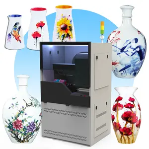 Round bottle printing full color synchronous UV printing machine for print metal vases glass vase ceramic vase