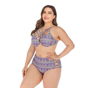 2020 personalizado Sexi venta al por mayor de tamaño de China <span class=keywords><strong>Bikini</strong></span> cintura alta Mujer <span class=keywords><strong>gorda</strong></span> traje de baño - Product Image 6
