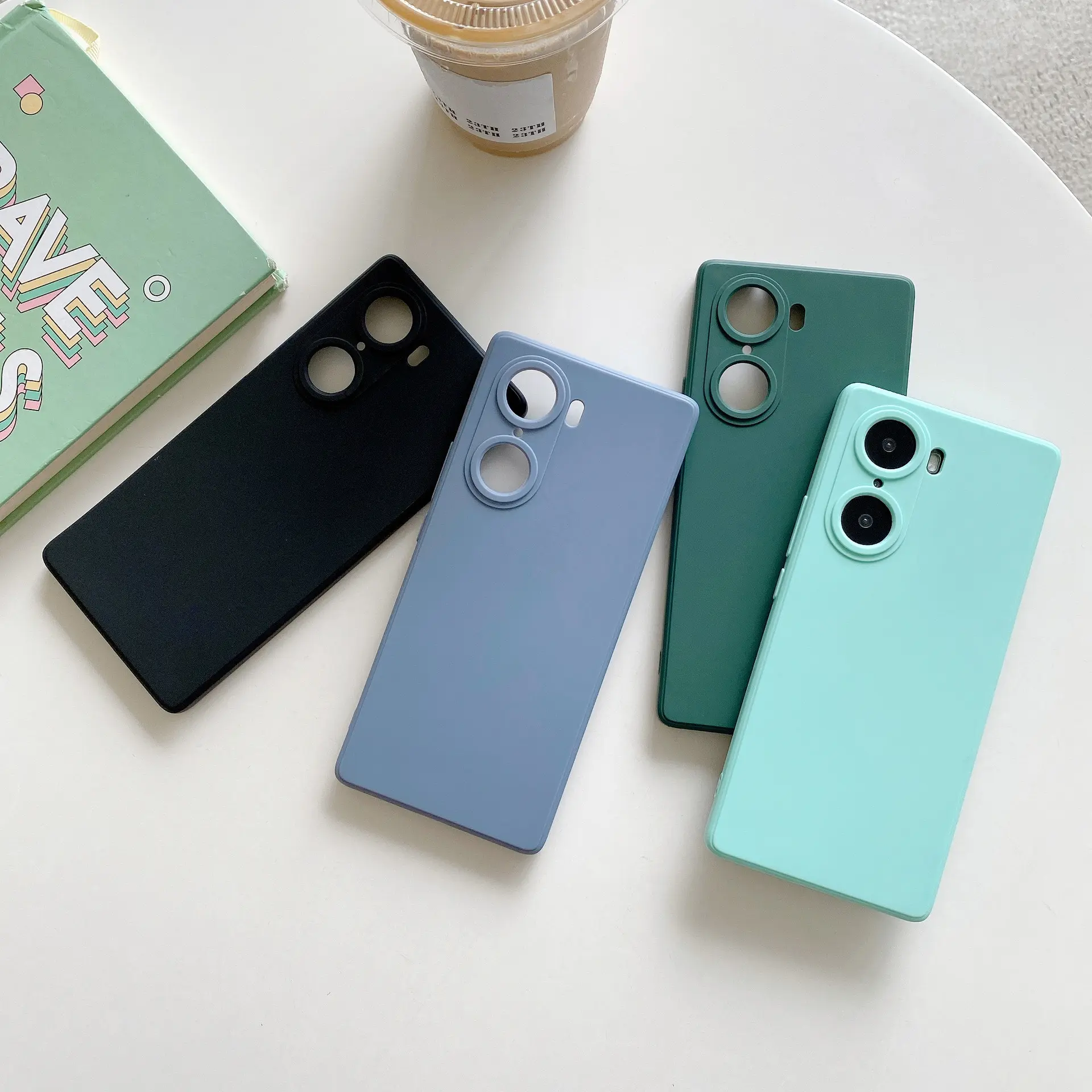 Casing ponsel silikon universal untuk redmi 13C, casing ponsel karet buram variasi warna hitam matte untuk ponsel redmi 12