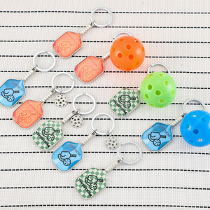 Pendentif créatif en alliage de zinc en forme de raquette de pickleball, porte-clés de sport DIY pour les fans de sport, souvenir de tournoi, cadeau - Product Image 1