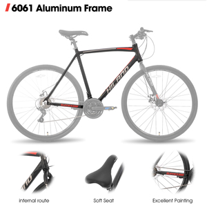 Bicicleta de Estrada JOYKIE 700C com Quadro de Liga de Alumínio, Bicicleta de Corrida de 7 Velocidades com Freio a Disco em Estoque - Product Image 3