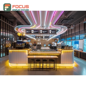 Vitrina Moderna para Café con Frente de Vidrio Templado, Área de Exhibición de Granos de Café, Vitrina para Cafetería - Product Image 2