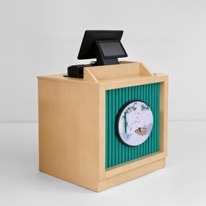 Mostrador de Exhibición Moderno de Madera para Tiendas Minoristas, Mueble de Recepción Personalizado, Puesto de Caja para Boutique - Product Image 1