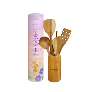 OEM Natural Eco Friendly Morning Glory Teak Wood Japanese Cooking <b>Set</b> Sustainable Food Safe No <b>Paint</b> Halal Customized Gift Hampe - Product Image 1
