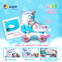 Patins à roulettes professionnels pour enfants à 4 roues, ajustables, avec semelle extérieure en cuir et PVC, pour le plaisir en extérieur (vente en gros)