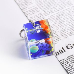 Crystal Astronaut Keychain Globe <b>Floating</b> Spaceman Star Keychain Luxury Liquid Quicksand Planet Keyring for Kid Children Gift - Product Image 4