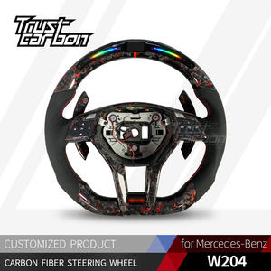 <span class=keywords><strong>Volante</strong></span> LED de Fibra de Carbono Forjado Personalizado para Mercedes-Benz W204 W212 2011-2015 <span class=keywords><strong>CLA</strong></span> GLA <span class=keywords><strong>45</strong></span> C63 CLS63 E550 <span class=keywords><strong>AMG</strong></span> R231 SL SLK350 - Product Image 2
