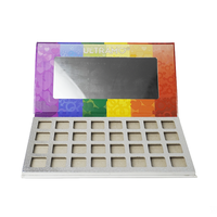 Palette d'ombres à paupières haut de gamme personnalisée 32 couleurs, boîte rigide avec miroir, fermeture magnétique, logo UV, pelliculage mat, construction robuste
