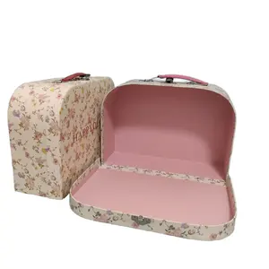 Fancy Custom Design Luxury White Rigid Paper Maleta Juguete Cardboard Gift Kids Toy Packaging Paper Suitcase Box With Handle