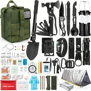Cadeaux pour hommes, accessoires <span class=keywords><strong>de</strong></span> plein air, sac <span class=keywords><strong>de</strong></span> <span class=keywords><strong>survie</strong></span> d'urgence <span class=keywords><strong>de</strong></span> luxe pour le camping, trousse <span class=keywords><strong>de</strong></span> premiers soins, kit <span class=keywords><strong>de</strong></span> <span class=keywords><strong>survie</strong></span> <span class=keywords><strong>de</strong></span> 250 pièces avec tente d'urgence et couverture - Product Image 1