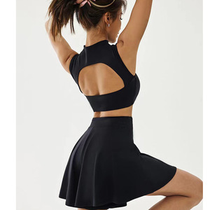 Schönheitsrücken hoher Dehnungsgrad schnell trocknend Sport Golfrock Fitness-Tennisrock Zwei-Teiler-Set - Product Image 6