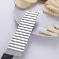 Roestvrijstalen aardappelchipsnijder, deeg-, groente- en fruitsnijder, gegolfde snijder, aardappelmes, aardappelhakker, frietmaker