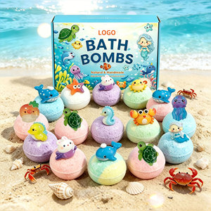 Bombes de bain bio de luxe pour enfants, surprise jouet, parfum océan et noix de coco, emballage personnalisé, OEM/ODM, cadeau de soin corporel - Product Image 3
