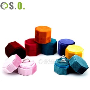 Octagonal Velvet Jewelry Gift <b>Box</b> Set Wholesale Available in Multi Colors for <b>Ring</b> Necklace Display and Storage in Retail Stores - Product Image 6