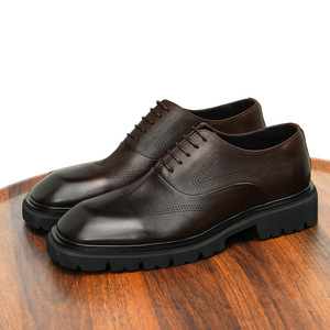Chaussures Oxford marron à bout pointu en cuir véritable, à lacets, pour le travail, toutes saisons, semelle extérieure en caoutchouc, livraison directe - Product Image 5