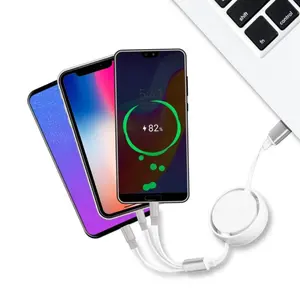 Retractable 3 In1 For Iphone Fast Charging Cable Data Cable For Android Type-C Usb Charging Cable