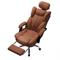 Chaise de bureau de direction à dossier haut avec accoudoirs rembourrés, pivotante, avec appui-tête pour le bureau à domicile