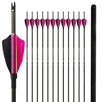 Flèches en carbone pur ID 4,2 mm avec plumes de dinde véritables, pointe en acier, 500-1500, accessoire de tir pour arcs composés et classiques pour la chasse